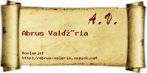 Abrus Valéria névjegykártya